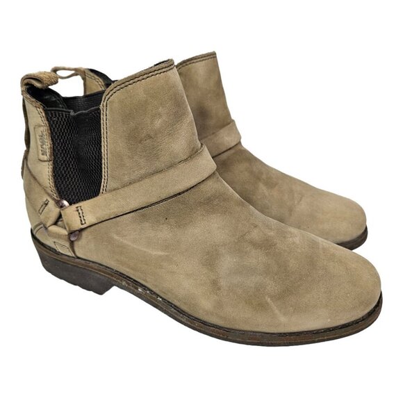 Teva De La Vina Dos Chelsea Taupe/Tan Waterproof Leather Ankle Boot 7.5 - Picture 1 of 10